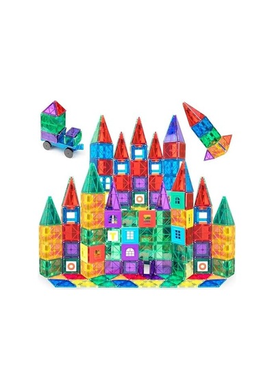 100 Parça Manyetik Blok Set 3+ Yaş Bebek Ve Çocuklar İçin Stem Montessori Eğitim Seti Okul Öncesi Ve İlkokul Çocuklarına Uygun Oyuncak