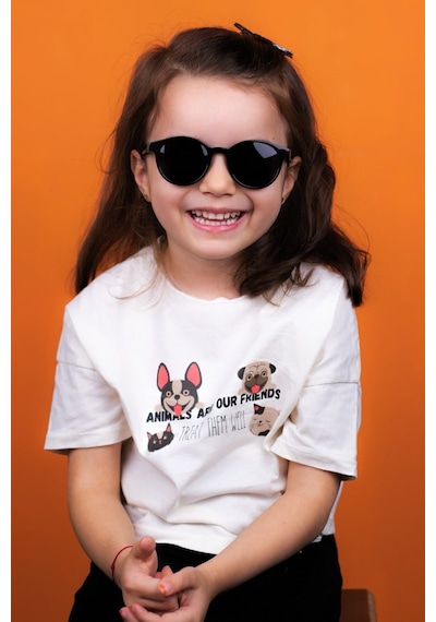 Yeni-unisex 3-9 Yaş Polarize Siyah Çocuk Güneş Gözlüğü Siyah
