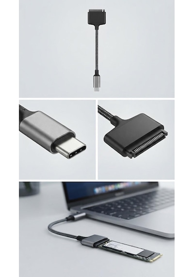 M.2 Nvme / Sata Ssd - Hdd To Usb 3.1 Type-c Çevirici Dönüştürücü Adaptör Kablosu