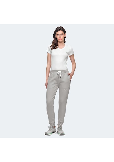Slazenger VEVA Kadın Cepli Gri Eşofman Altı