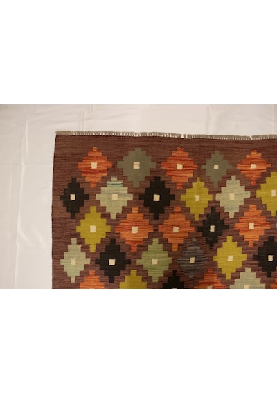 El Dokuma Afgan Kilim 100% Yün Kök Boya Elsanat Eserı Çok Renkli