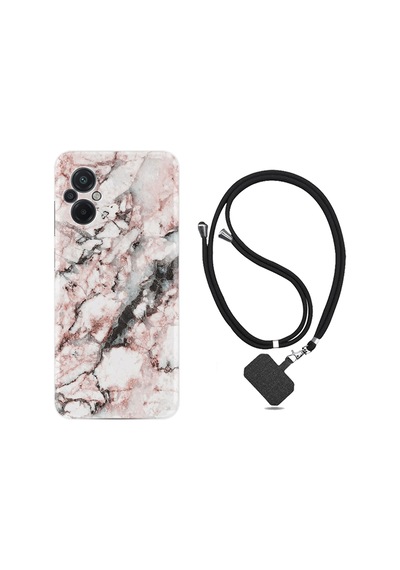 Xiaomi Poco M5 Kılıf İpli Boyun Askılı Desenli Silikon Colorfull Marble 2 1389