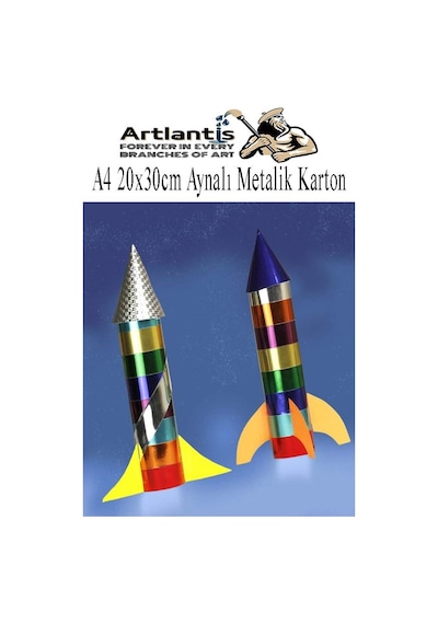 Metalik Aynalı Fon Kartonu A4 10 Renk 20x30 Cm 1 Paket Okul Sınıf Dekoratif Pırıltılı Folyo Kağıt Çok Renkli
