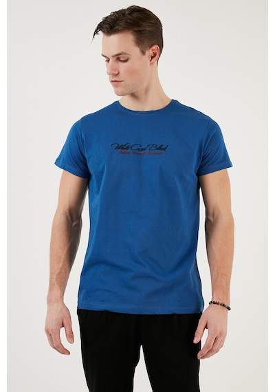 Buratti Pamuklu Slim Fit Bisiklet Yaka Yazılı Erkek T Shirt 541Enjoy Parliament