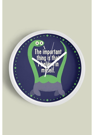 Modern Yazılı Tasarım - The Important Thing Is That I Believe In Myself Duvar Saati - 30cm Beyaz