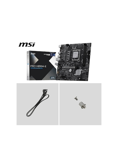 Msı Mb Pro H810m-e Soket 1851 Ddr5 6400 Mhz Oc 1xm.2 Usb 5gbps Hdmı Dp 2.5g Lan Matx