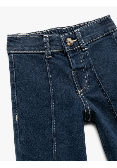Koton Pamuklu Geniş Paça Denim Pantolon Dark Indıgo 6wmg40012ad Koyu İndigo