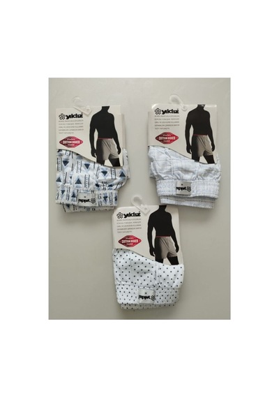Kit İç Giyim Yıldız 3'lü Pamuklu Erkek Boxer Çok Renkli
