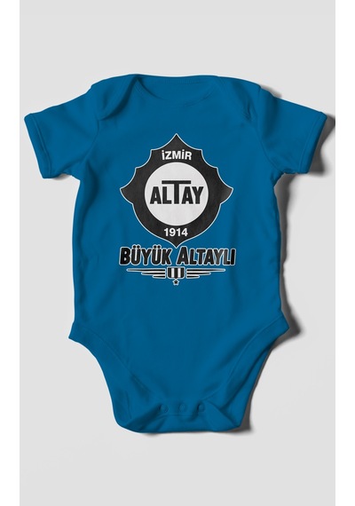 Morivokids Büyük Altaylı Altayspor Kısa Kollu Bebek Body %100 Pamuk Koyu Mavi