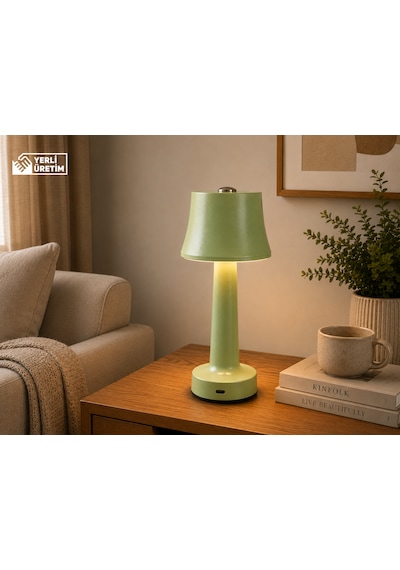 Zenlight Metal Dokunmatik Şarjlı Masa Lambası Adaçayı Yeşili