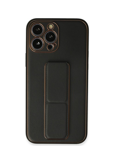 Apple İphone Uyumlu 13 Pro Kılıf Coco Deri Standlı Kapak - Siyah Çok Renkli