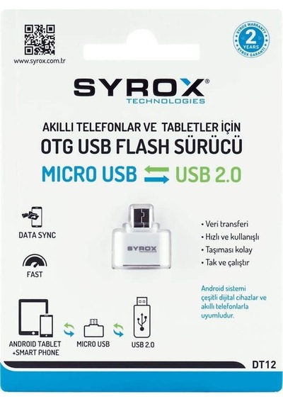 Usb Dişi To Micro Usb Erkek Dönüştürücü Otg Syrox Dt12