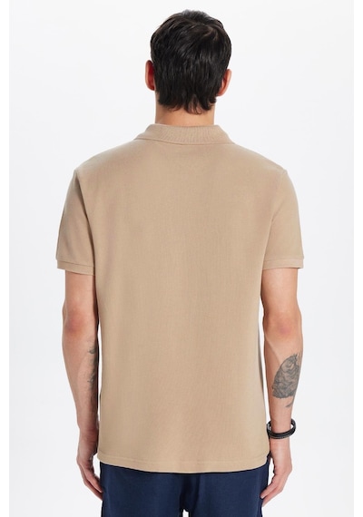 Tudors Erkek Slim Fit Dar Kesim %100 Pamuk Bej Polo Yaka Tişört-32767 Bej