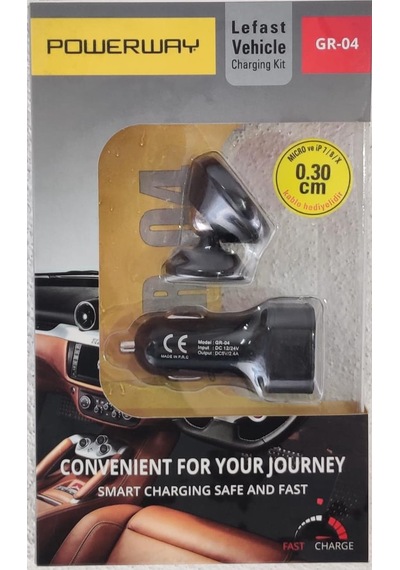 Powerway Gr-04 Araç Şarj Seyahat Kiti Iphone+Mıcro Kablo