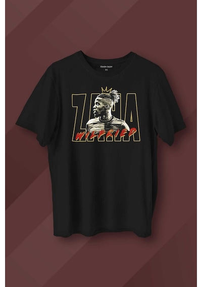 Siyah Unisex Zaha Wilfried Futbol Kısa Kollu Baskılı Tişört Unisex T-shirt 001