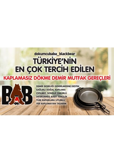 Dökümcübaba Kaplamasız Döküm Sahan ham Pre-seasoned 24 CM
