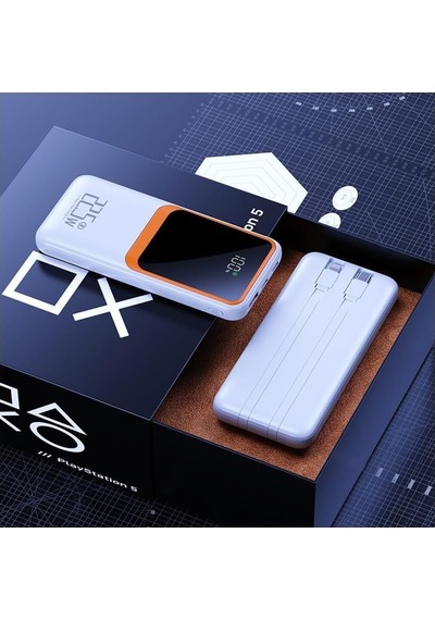 H32 10000 Mah Power Bank Pd 20w Ve Usb 22.5w Fast Hızlı Şarj Dahili Type C Ve Lightning Kablolu Dünya Standartları