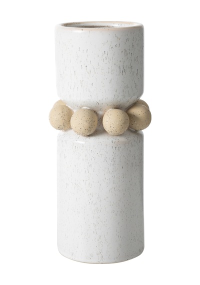 Mudo Home Daphne Dots Vazo 14x14x31 Cm Beyaz