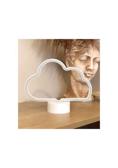 Bulut Tasarımlı Neon Led Lamba 25 X 16cm Beyaz