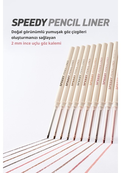 Suya Dayanıklı Kolay Kullanım Sunan Göz Kalemi Perıpera Speedy Pencil Liner 1 Melloy Black Diğer