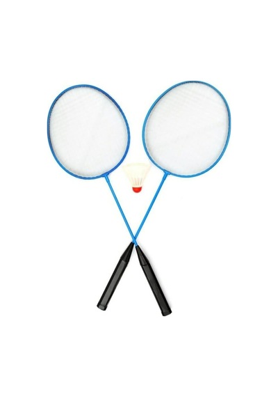 Mavi Renkli Badminton Raket Seti - 2 Adet Raket + 1 Adet Top