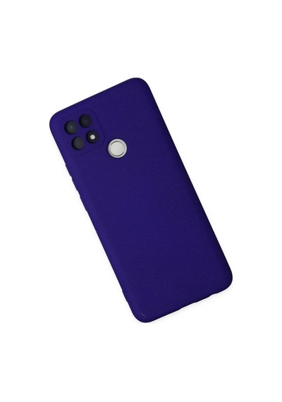 Oppo A15 Kılıf Nano İçi Kadife Silikon - Mor Belirtilmemiş