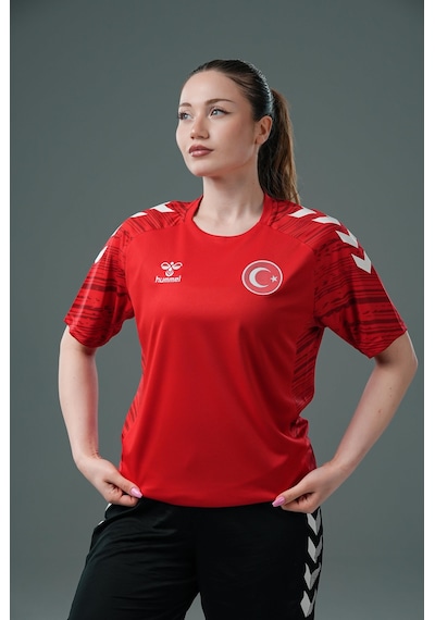 Hummel Milli Takım Line Antrenman Tişört Kırmızı