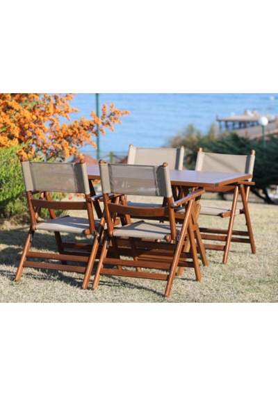Marmaris Katlanır Ahşap Bahçe Balkon Seti 80X120 Masa, 4 Sandalye Marmaris Katlanır Ahşap Bahçe Balkon Seti 80X120 Masa, 4 Sandalye