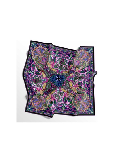 İpekal Soft Pamuk Eşarp - 05405 - 90 X 90 / Mor-yeşil - 03 Mor-yeşil - 03