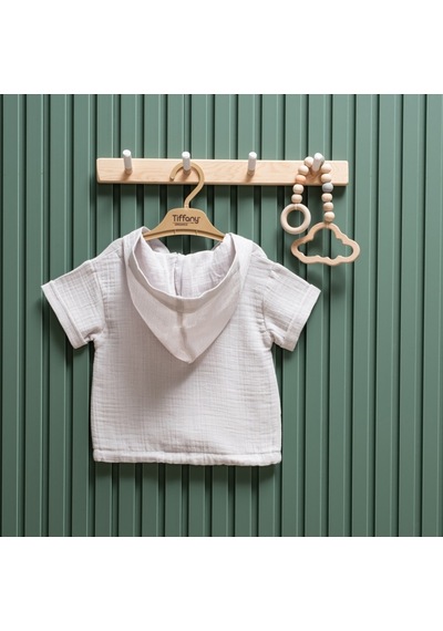 Tiffany Baby & Kids Tiffany Baby Müslin Theme Kapşonlu Tişört 26123 Gri