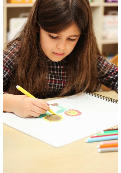 Akademi Çocuk Tükenmez Resim Defteri - Ressam Kediler - 25x35 Cm