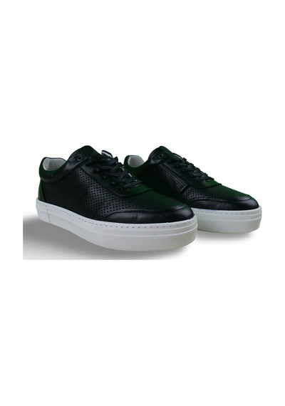 Erkek Hakiki Deri Casual Sneaker Siyah