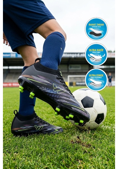 Walkway Strike F Siyah İthal Unisex Çocuk Krampon