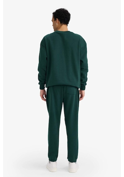 Defacto Boxy Fit 2li Takım Bisiklet Yaka Baskılı Sweatshirt Eşofman Altı F9623ax25augn919 Yeşil-gn919