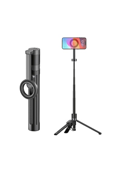 Jmary Kt-279 Magnetik Kablosuz Kumandalı Tripod Ve Selfie Çubuğu Siyah