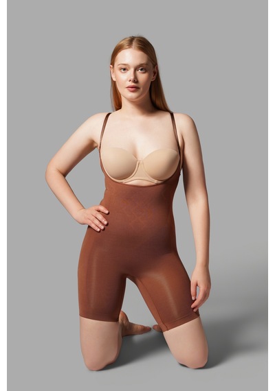 Fit Women Göğüs Altı Tam Boy Korse 9056 -kahverengi