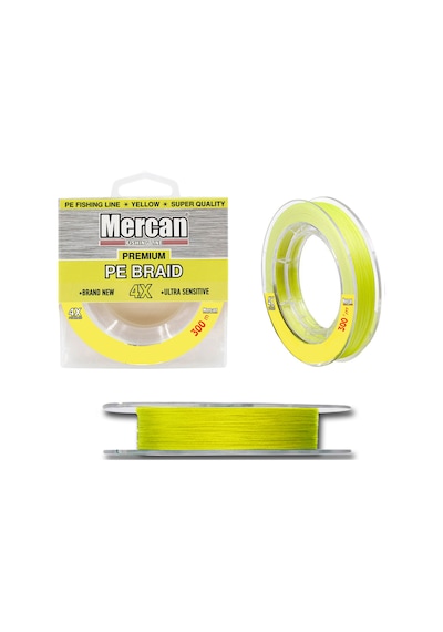 Mercan Pe Örgü Premium 4X İp 300 M Sarı Misina