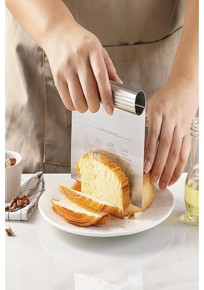 Paslanmaz Çelik Hamur Kesme Aparatı Çelik Kesici Kazıyıcı Pasta Ve Kek Şekillendiren Lüx Spatula Metal
