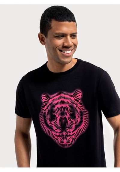 Regular Fit Erkek Tshirt K.kol Black&pınk