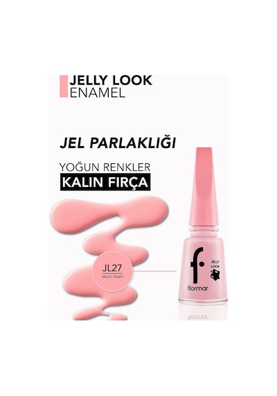 Flormar Jel Görünümlü Parlak Oje (PEMBE) - Jelly Look Nail Enamel - Jl27 Milky Pinky - 8690604282210