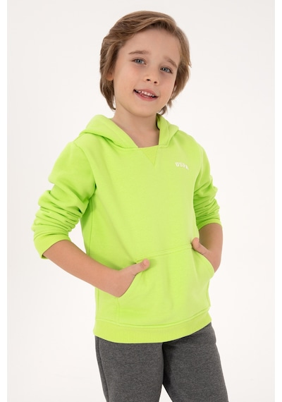 U.S. Polo Assn. Erkek Çocuk Yeşil Basic Kapüşonlu Sweatshirt 50313808-VR020