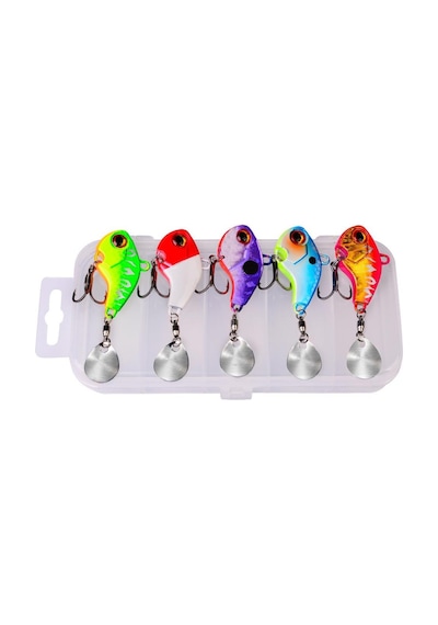 Valkyrie 5 Adet Lrf Kaşık Kuyruklu Titreşimli Wobbler Balık Olta Yem Seti - 14gr 6cm - Spin Ve Baitcasting İçin Uygun - 5pcs