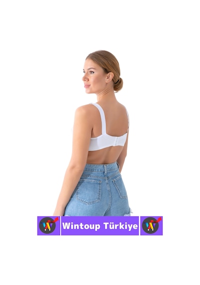 Wintoup İz İç Göstermez Meme Dikleştirici Şekillendirici Esnek Konforlu Estetik Şık Göğüs Toparlayıcı Sütyen Beyaz