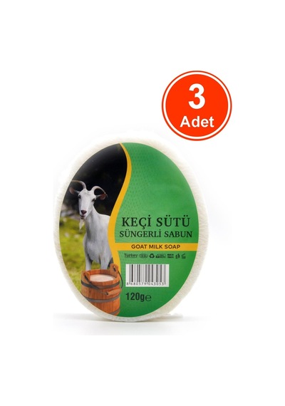 Keçi Sütü Özlü Süngerli Duş Sabunu 3 x 120 G