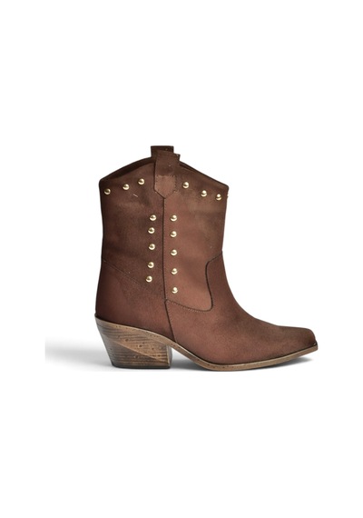 Fox Shoes Z920477302 Kahverengi Süet Kalın Topuklu Kovboy Model Kadın Bot