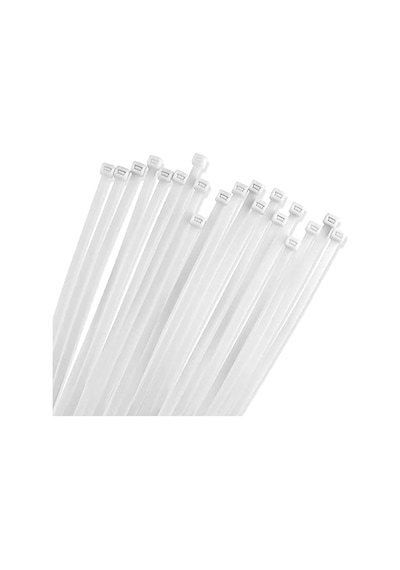 Plastik Kablo Bağı 300mm 30cm , Dayanıklı Naylon Cırt Kelepçe, Beyaz Renk, 100'lü Paket, Güçlü Ve Esnek Kablo Genel