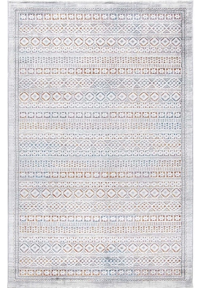 Paradise Beyaz Mavi Halı Yumuşak Oturma Odası Salon Çocuk Odası M Beyaz - Mavi