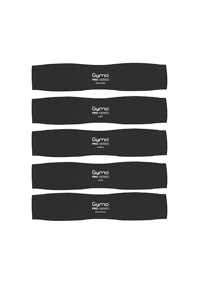 Gymo Pro Series Çantalı Direnç Bandı Fitness Pilates Esnetme Lastiği 5'li Set Silikon Siyah