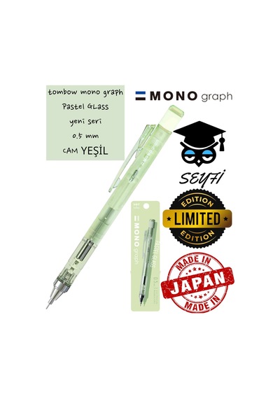 Tombow Mono Graph Pastel Glass Yeni Seri 0.5 Mm Limited Edition Yeşil