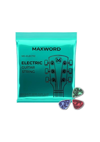 Maxword Gt-electric Kaliteli Elektro Gitar Teli 1 Takım Set Pena Hediye
